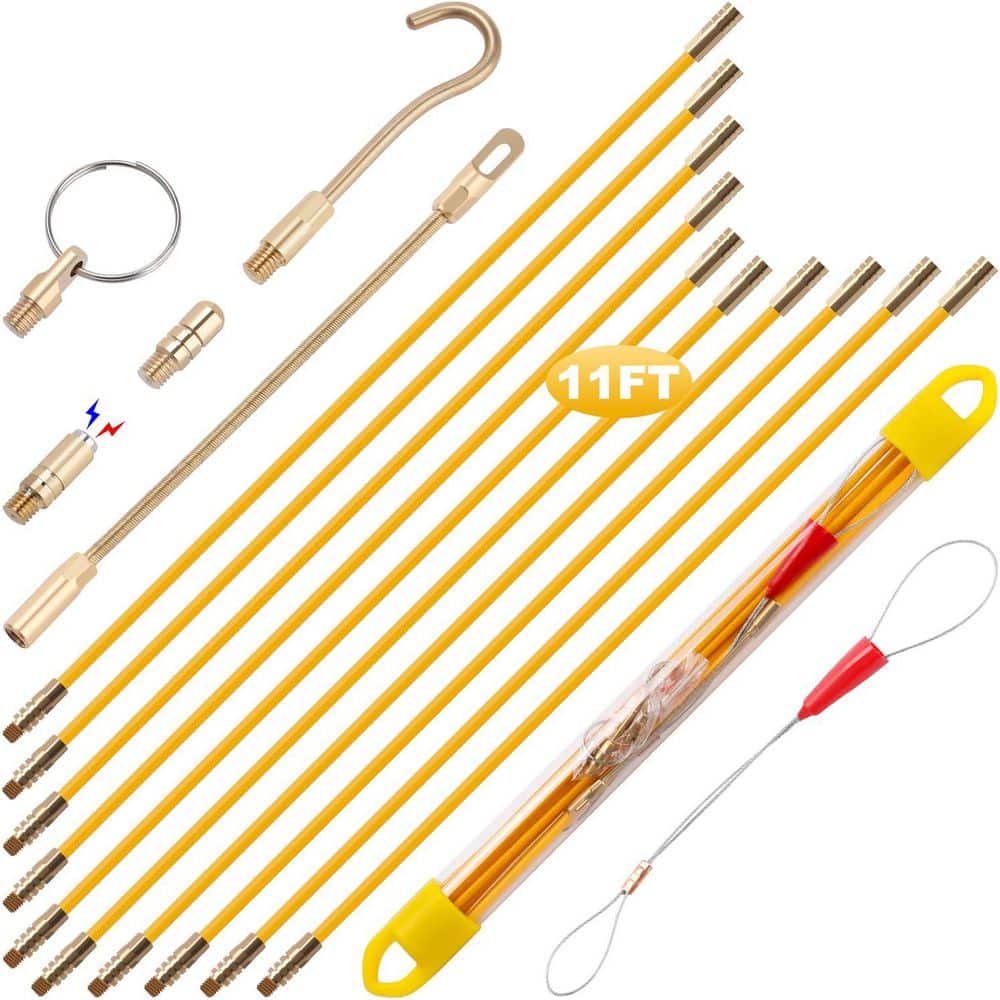 11 ft. Fiberglass Electrical Wire Cable Pulling Fish Tape Kit with 5 Attachments and Tool in Carrying Case price history on PriceWatchPro