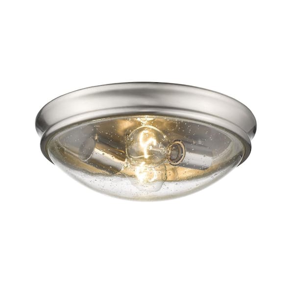 Millennium Lighting 12 in. W 2-Light Brushed Nickel Ceiling Fixture Flush Mount