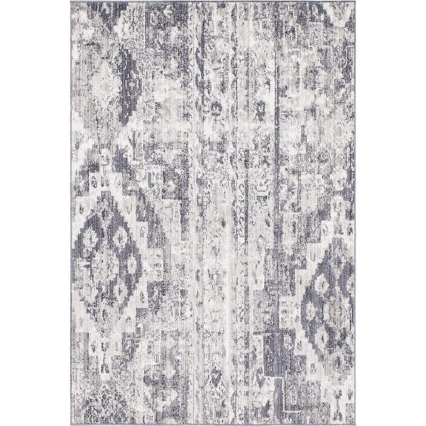 Unique Loom Basilica Malasana Gray 4 ft. x 6 ft. Area Rug