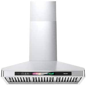 30 in. Convertible Wall Mounted Range Hood in Stainless Steel with Voice/Gesture/Touch Control, 4 Speeds, LED, 900 CFM