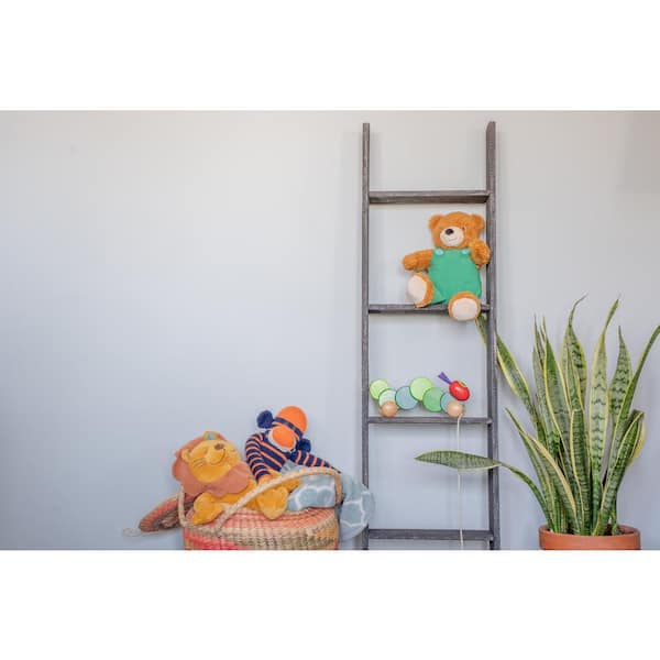 BarnwoodUSA Rustic Farmhouse 60 in. x 13 in. Smoky Black Wooden Decorative Bookcase Picket Ladder