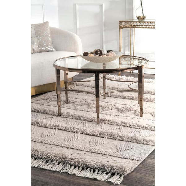 Chandy Textured Wool Cream 8 ft. x 8 ft. Indoor Round Area Rug