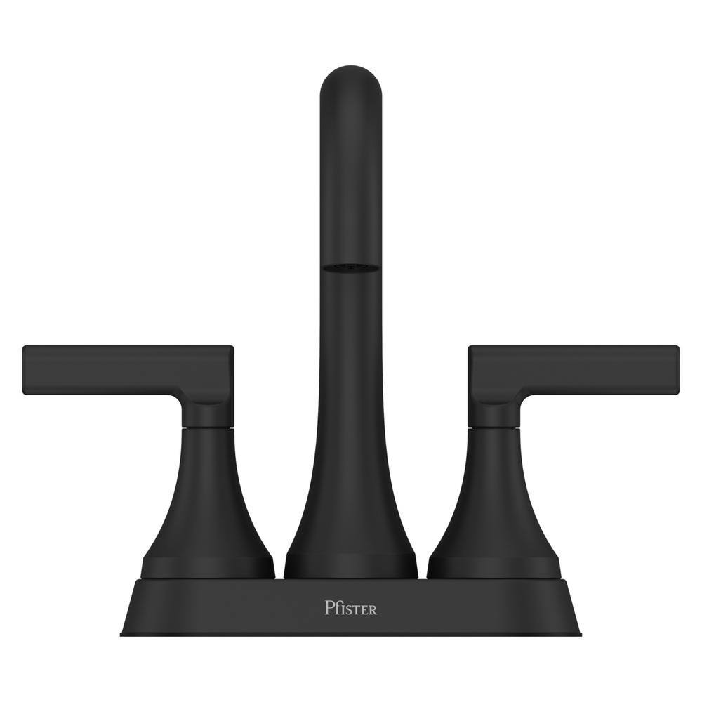 Matte Black Double Handle High Arc Bathroom Faucet