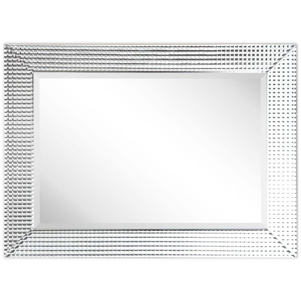 Luxe Prism Beveled Glass & Wood Frame Mirror, 30" x 40"