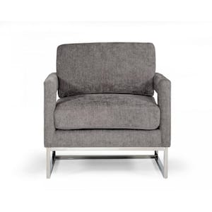 Valerie Dark Grey Polyester Arm Chair