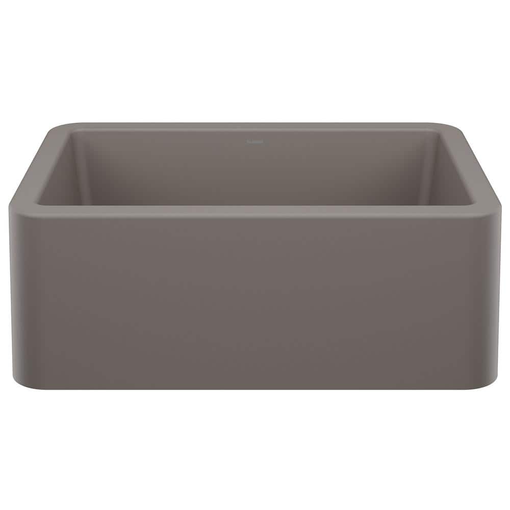 Ikon SILGRANIT 27 in. Farmhouse Apron-Front Single Bowl Volcano Gray Granit