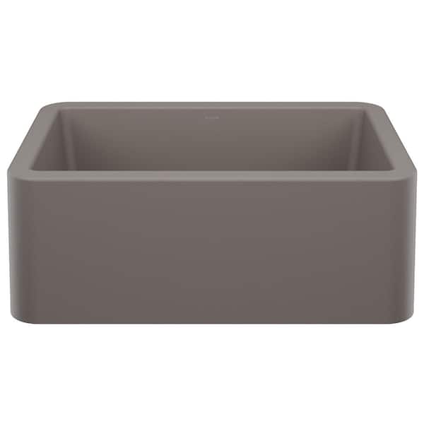 Blanco Ikon SILGRANIT 27 in. Farmhouse Apron-Front Single Bowl Volcano Gray Granite Composite Kitchen Sink