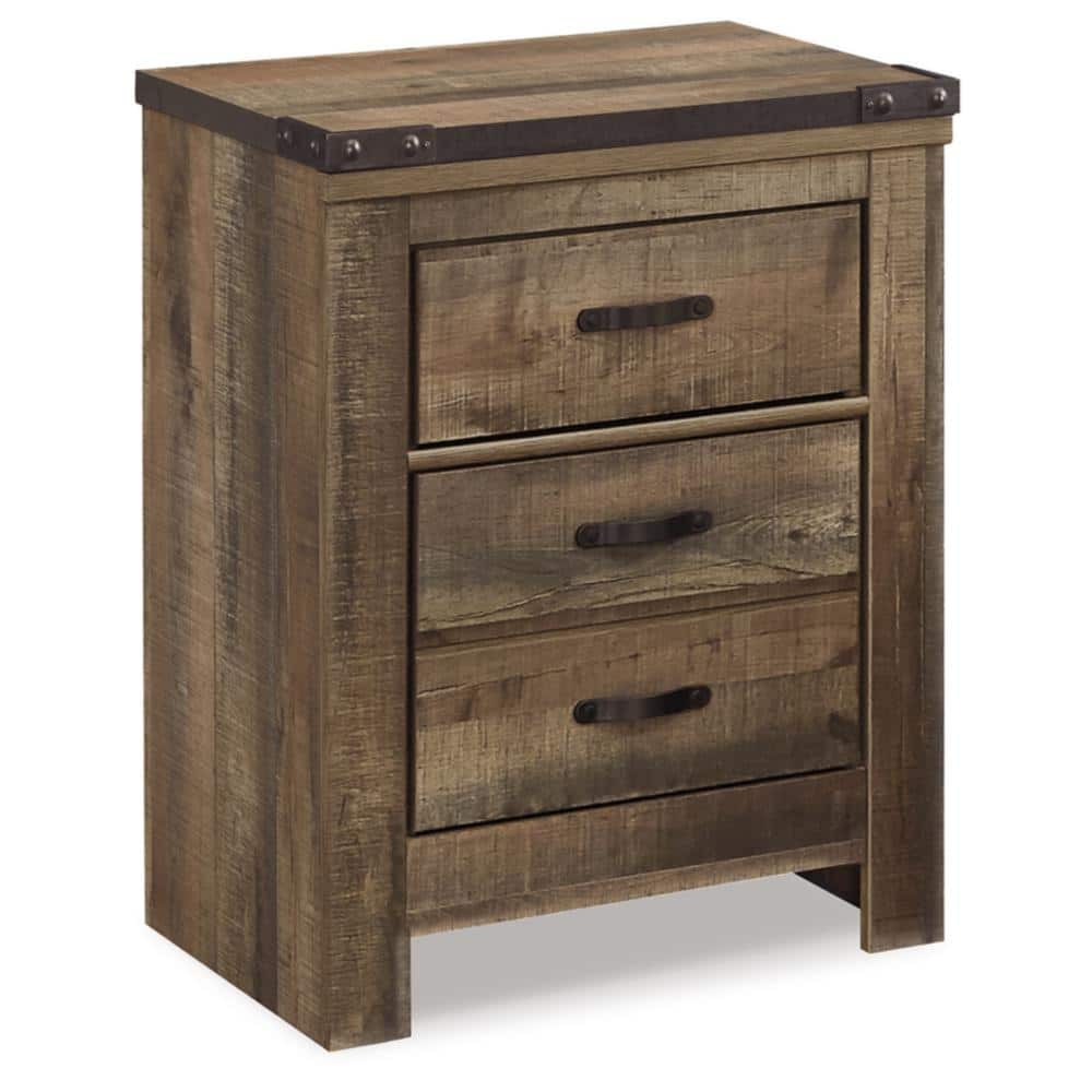 Trinell Brown 2-Drawer 24.72 in. W Nightstands - thumbnail 2