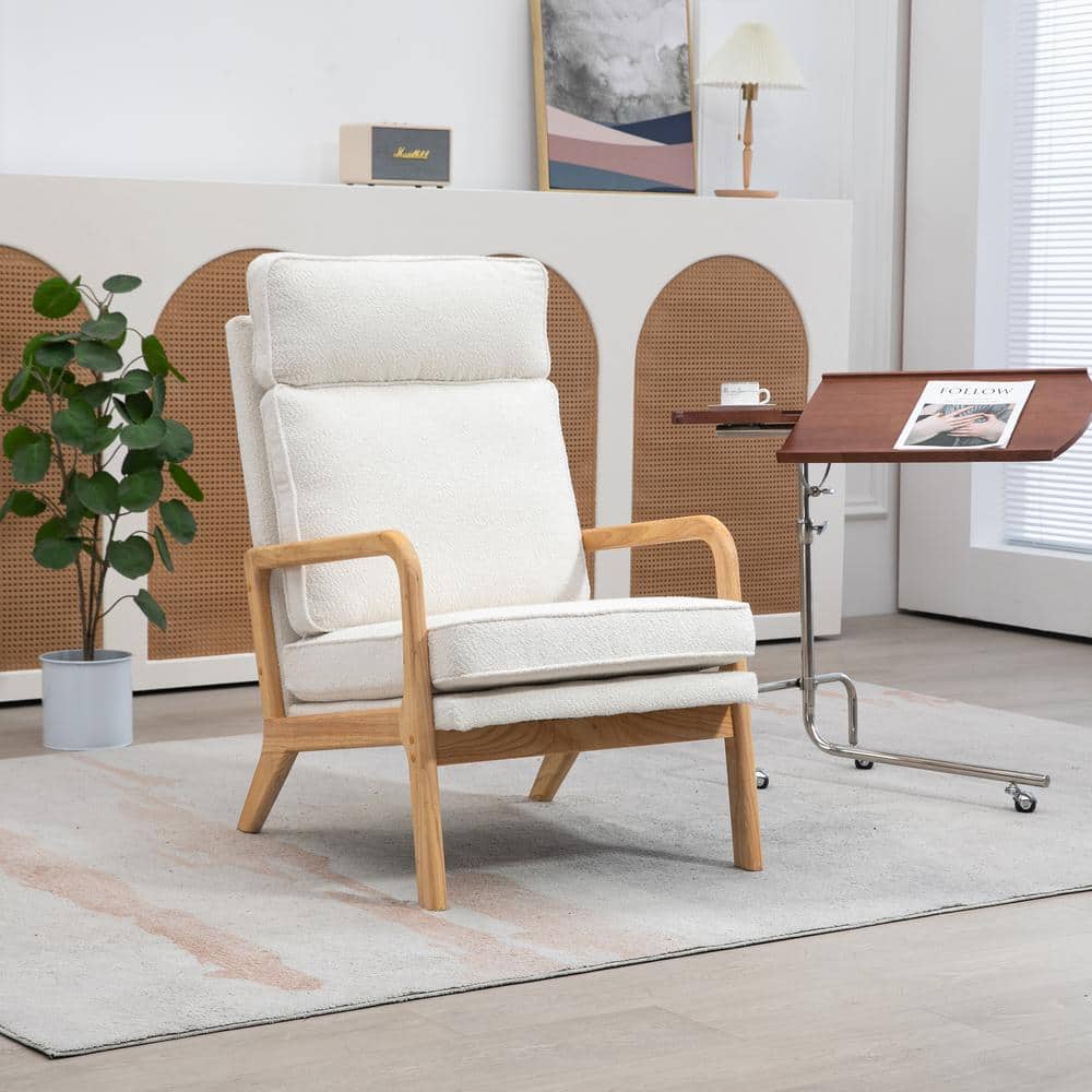 Modern Baby Pink Chenille Accent Arm Chair Reading Chair Single Sofa with T