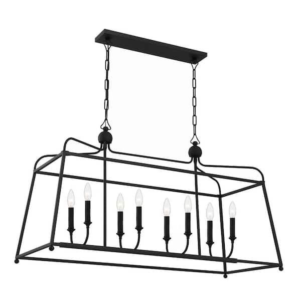 Crystorama Sylvan 8-Light Black Forged Chandelier