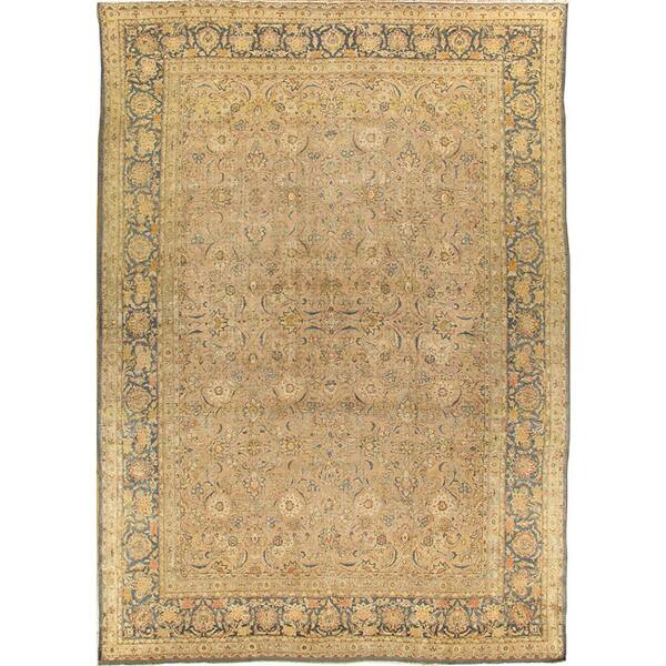 Pasargad Home Antique Baku Salmon Floral 12 ft. x 17 ft. Lamb's Wool Area Rug