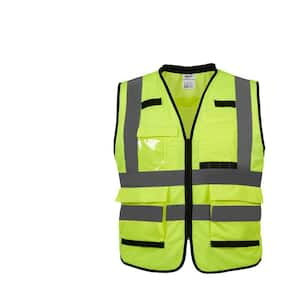 Performance Large/X-Large Yellow Class 2 High Visibility Safety Vest with 15 Pockets