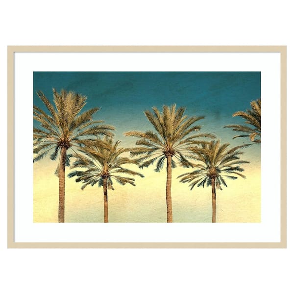 Amanti Art Distressed Palm Trees by Daniel Stein 1 Piece Framed Giclee Travel Art Print 30 in. x 41 in.