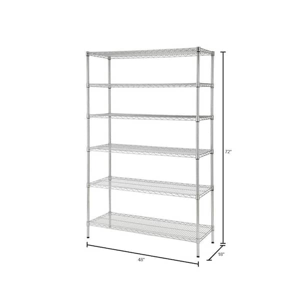 6-Tier Layer Shelf Wire Metal Shelving Rack Heavy Duty Shelf Storage Holder US 