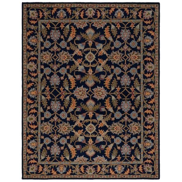 Blossom 10 ft. x 14 ft. Navy Oriental Area Rug