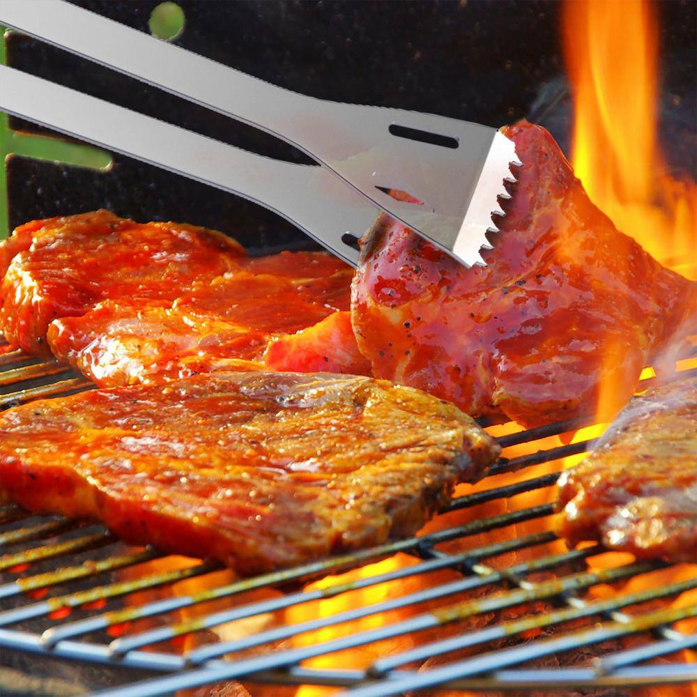 7-Piece Stainless Steel BBQ Grill Tool Set with Case