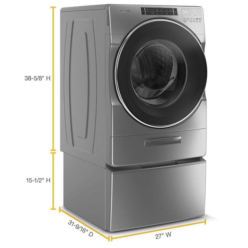 Gray Stainless Steel High Efficiency Front Load Washer with Steam Setting