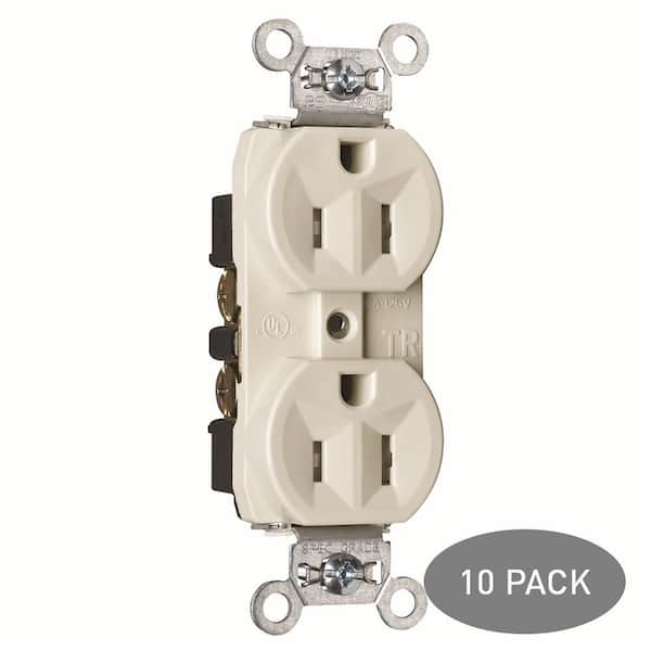 Pass and Seymour/Legrand 15-Amp 125-Volt Light Almond Indoor Duplex Wall Tamper Pass and Seymour/Legrand 15-Amp 125-Volt Light Almond Indoor Duplex Wall Tamper