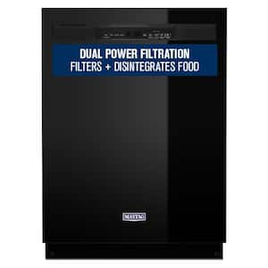 24 in. Black Front Control Built-In Tall Tub Dishwasher with Stainless Steel Tub and Dual Power Filtration, 50 dBA