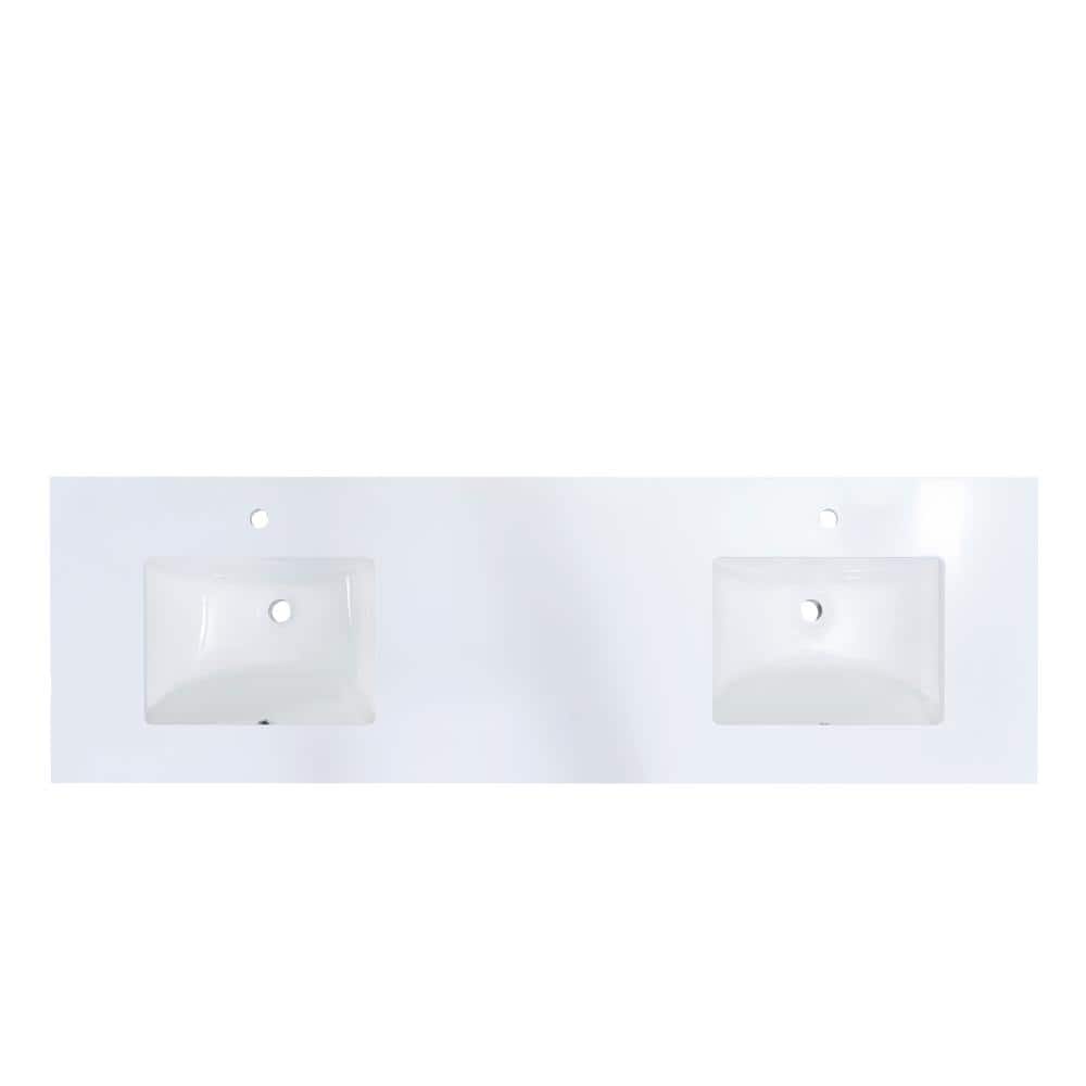 Snow White 73" Double Bathroom Vanity Top with Sinks