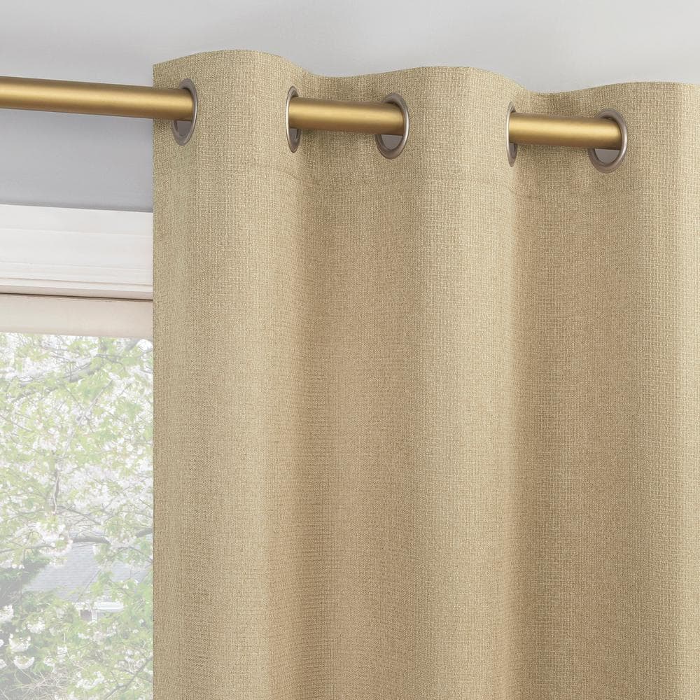 2 Pack Taupe Unlined Curtain 140x218cm