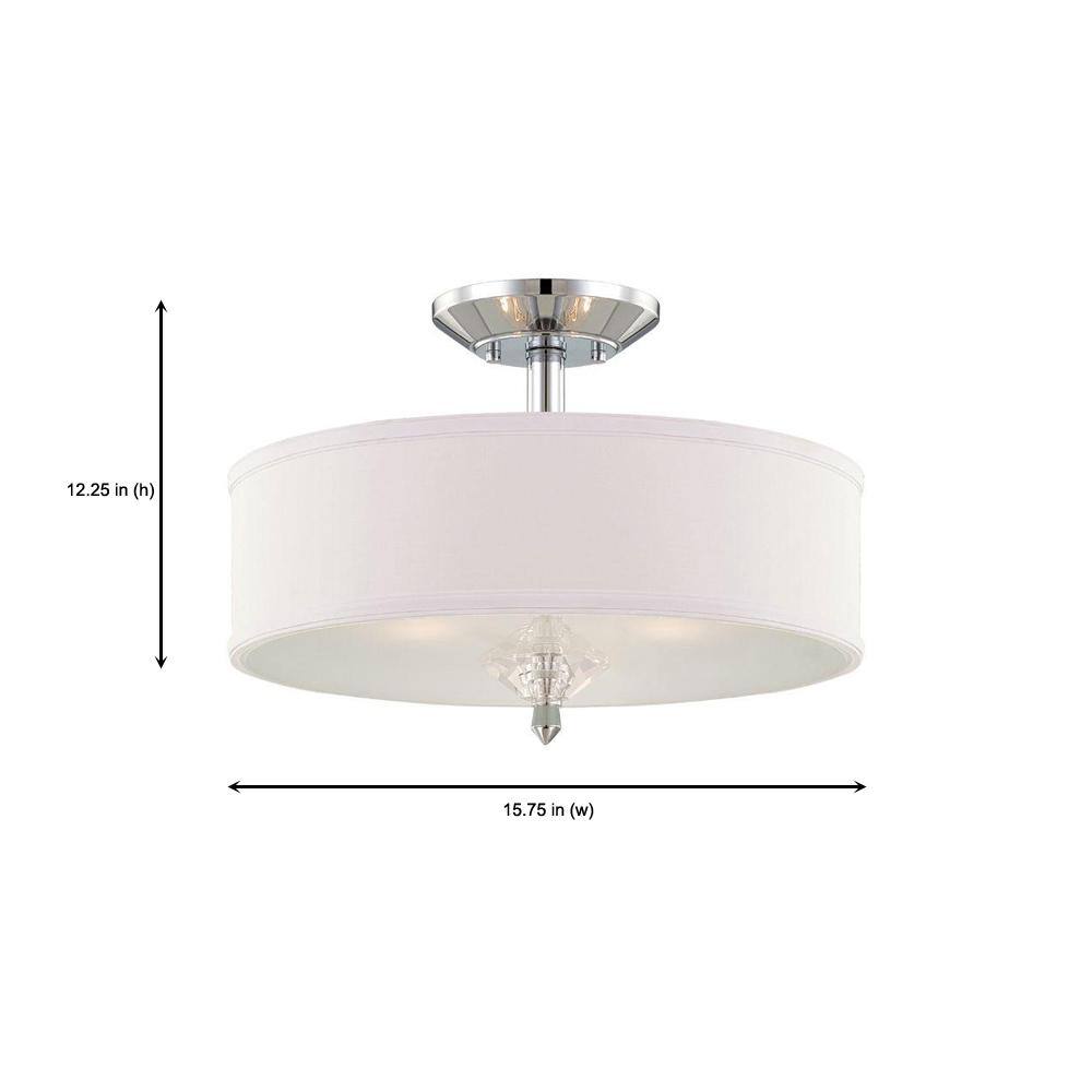 Palatial Chrome 15.75" Semi Flush Mount with Elongated Candles