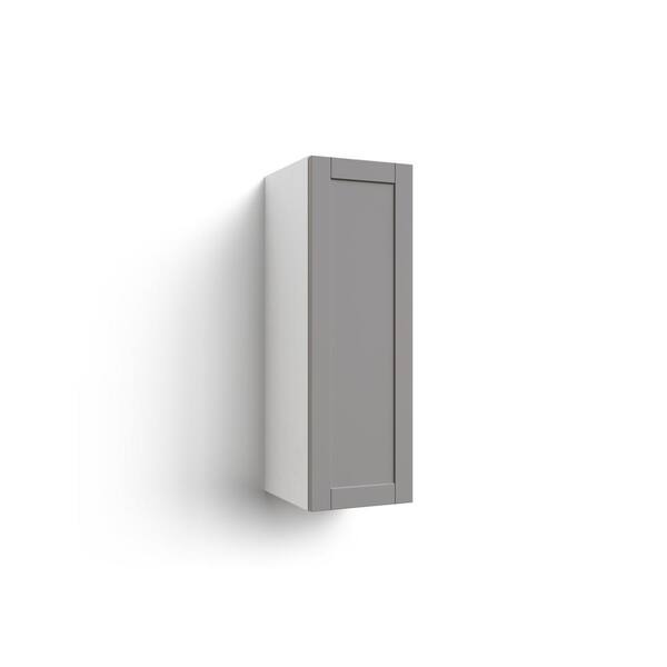 NewAge Products Home Kitchen Gray Shaker Extended Single Door Wall Cabinet Right Handed (12 in. W x 13.8 in. D x 36.5 in. H)