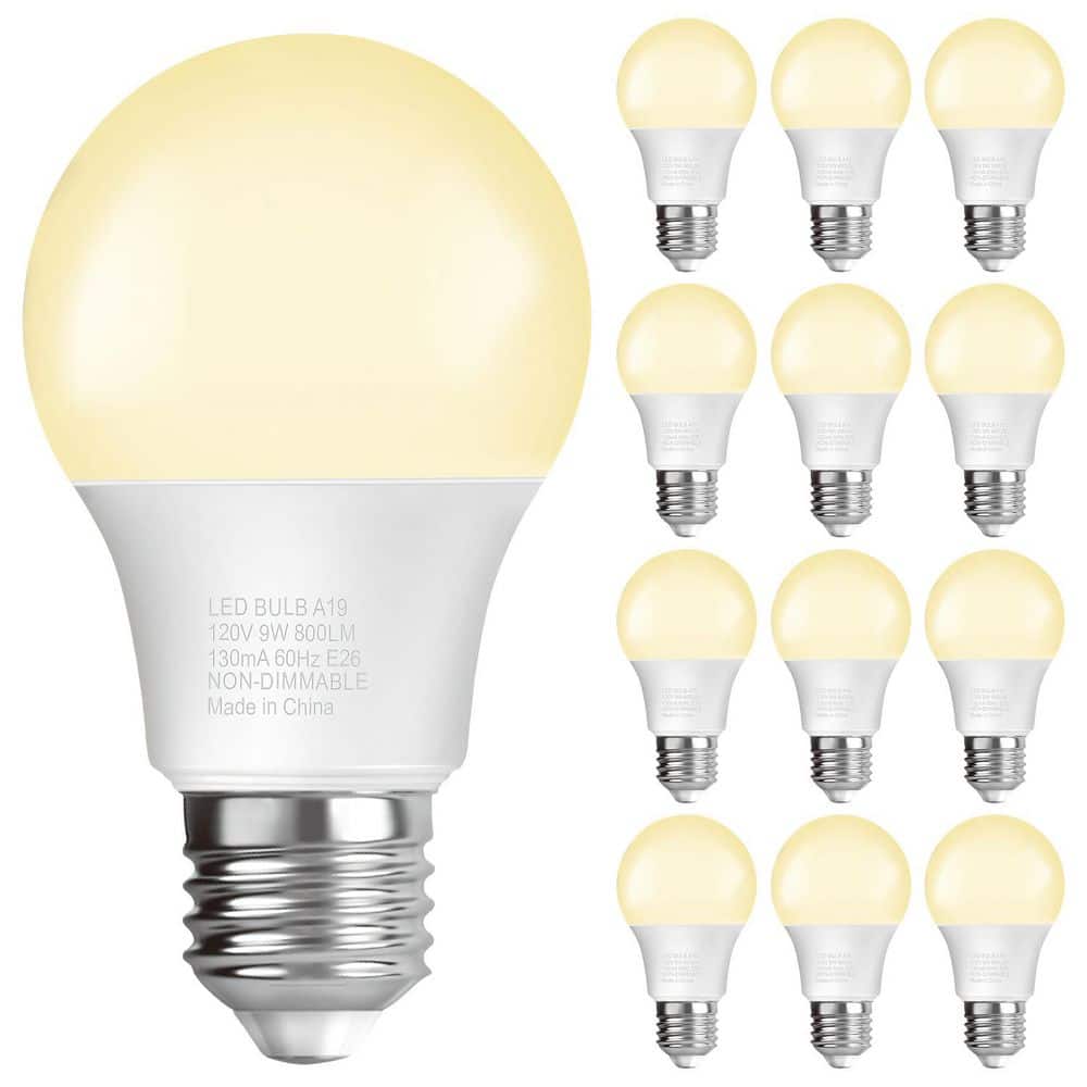 60-Watt Equivalent A19 standard Bulb Shape Non-Dimmable LED Light Bulb 3000K Warm White (12-Pack) price history on PriceWatchPro