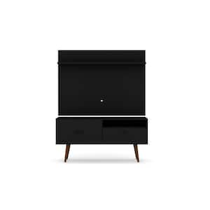 Montauk 54 in. Black Composite Entertainment Center Fits TVs Up to 50 in. with Wall Panel