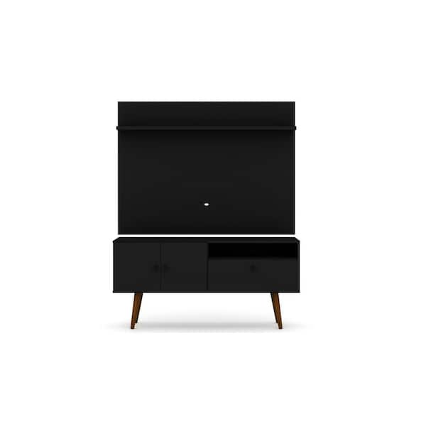 Luxor Montauk 54 in. Black Composite Entertainment Center Fits TVs Up to 50 in. with Wall Panel
