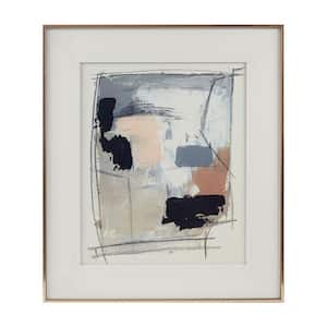 Abstract Art in Grey and Blush by Katherine Price Wood Framed Wall Art Print 27.8 in. x 31.8 in.