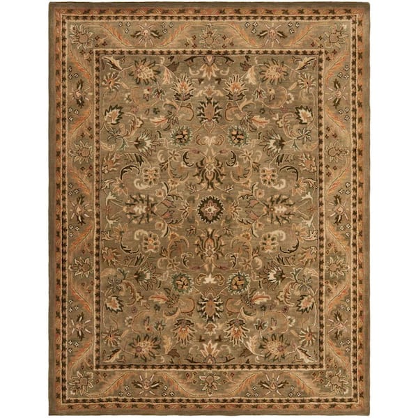 Antiquity Olive/Gold 10 ft. x 14 ft. Border Area Rug