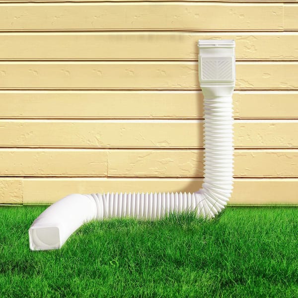 Rain Gutter Downspout Extensions, Down Spout Drain Extension Extendable from 22 in. to 63 in. Gutter Extensions, White