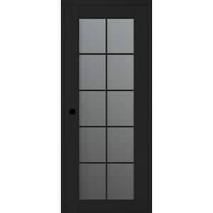 Vona 32 in. x 84 in. Right-Hand 10-Lite Frosted Glass Black Matte Composite DIY-Friendly Single Prehung Interior Door