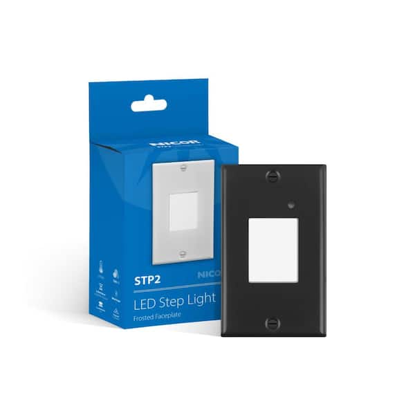 NICOR STP2 Series Black LED Hardwire Stair Light Frosted with Dusk to Dawn Sensor
