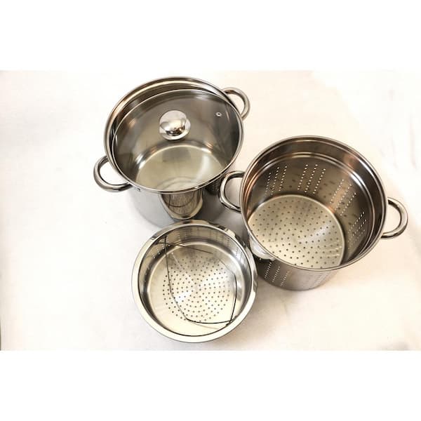ExcelSteel 4-Piece 8 Qt. Professional 18/10 Stainless Steel
