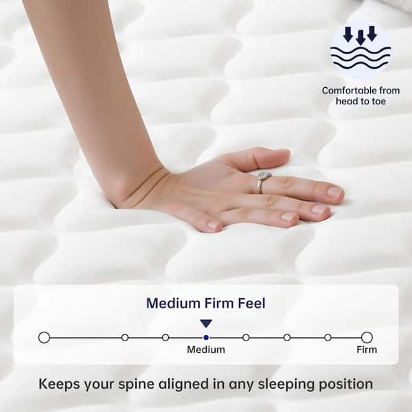 King Medium Firm 12 in. Pillow Top Cooling Gel Hybrid Mattress with Certipur-US Certified Foam