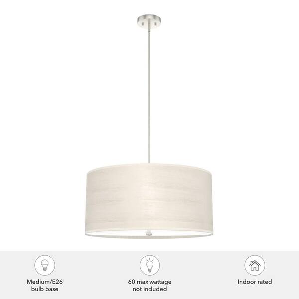 Hunter - Solhaven 4-Light Bleached Alder Island Pendant Light with Cream Plastic Shade