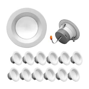 DLR4(v6) 4 in. White 3000K Recessed LED Downlight with Baffle (12-Pack)