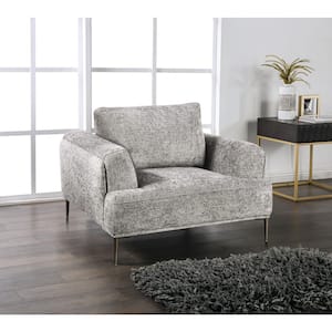 Orlandi Gray Chenille Arm Chair With Extendable Backrest