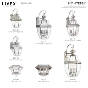 Monterey 3 Light Brushed Nickel Outdoor Wall Sconce