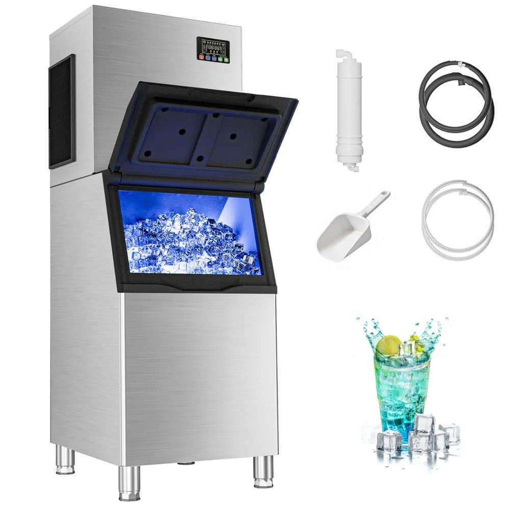 26.4 in. 350 lb./24H Full Size Cubes Freestanding Commercial Ice Maker in Stainless Steel with Self-Cleaning Function price history on PriceWatchPro