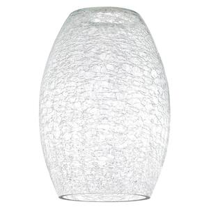 8-7/8 in. Clear Crackle Shade with 2-1/4 in. Fitter and 6-5/16 in. Width