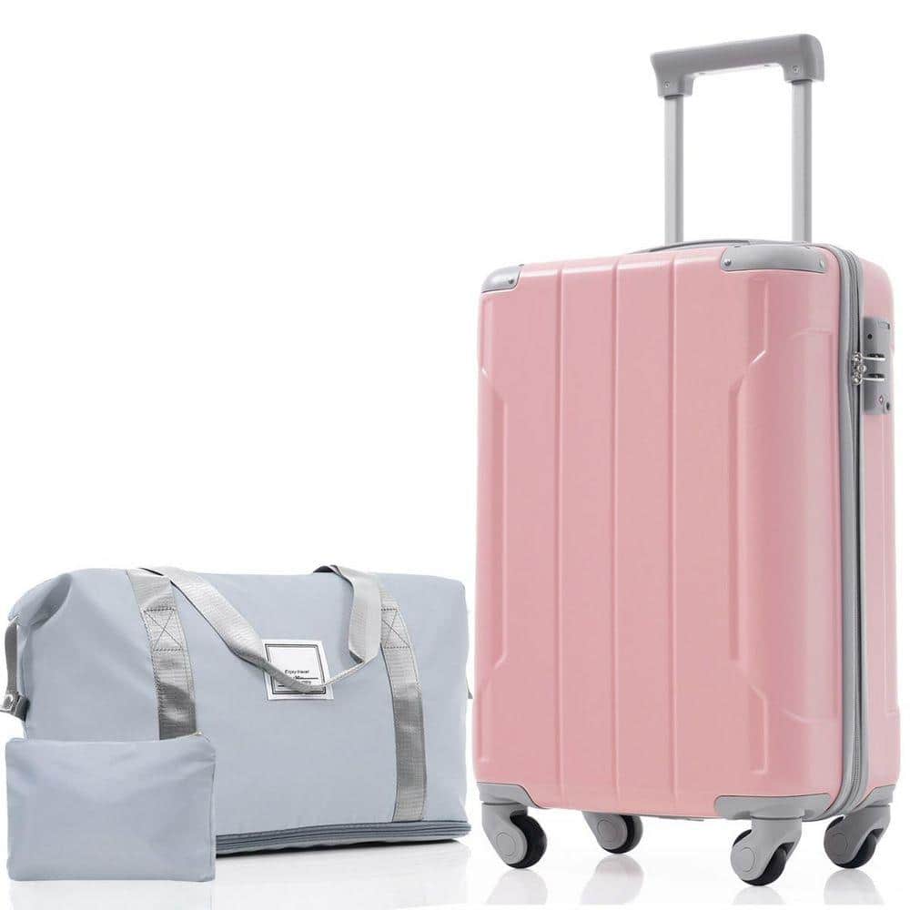 3-Piece Pink Lady Lightweight Hardshell ABS Plastic Carry on Spinner Luggage Set with TSA Lock for Weekend Getaways
