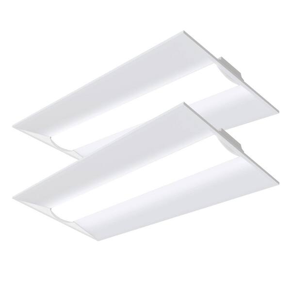 2-Pack 2 ft. x 4 ft. 120-Watt Equivalent White Dimmable 3750/5000/6250 Lumen Integrated LED Trofer Light 3500/4000/5000K