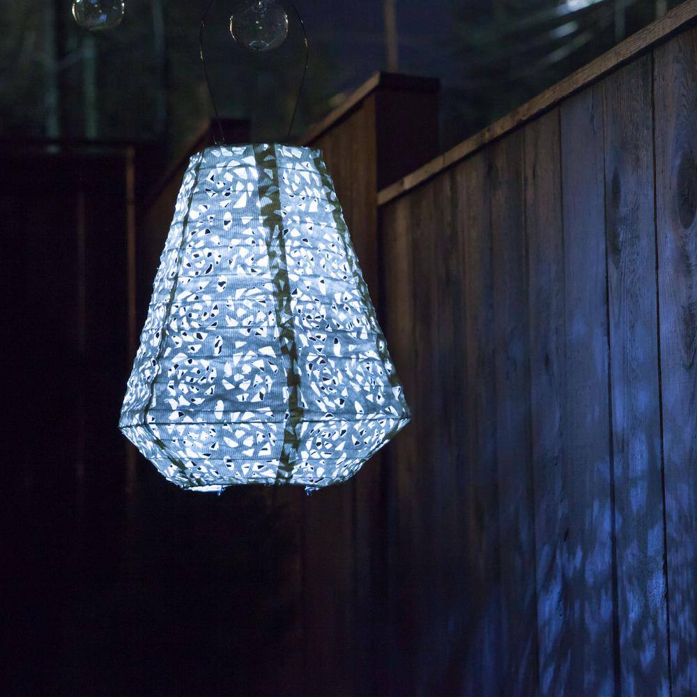 11'' Pearl Tyvek Solar Powered Outdoor Lantern