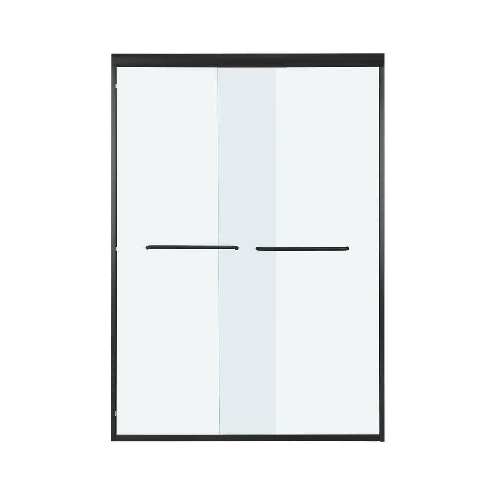 44-48 in. W x 72 in. H Double Sliding Framed Shower Door in Matte Black with 1/4 in. Clear Glass price history on PriceWatchPro
