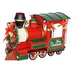 Holiday LED Locomotive with Battery Powered Timer Garden Statue