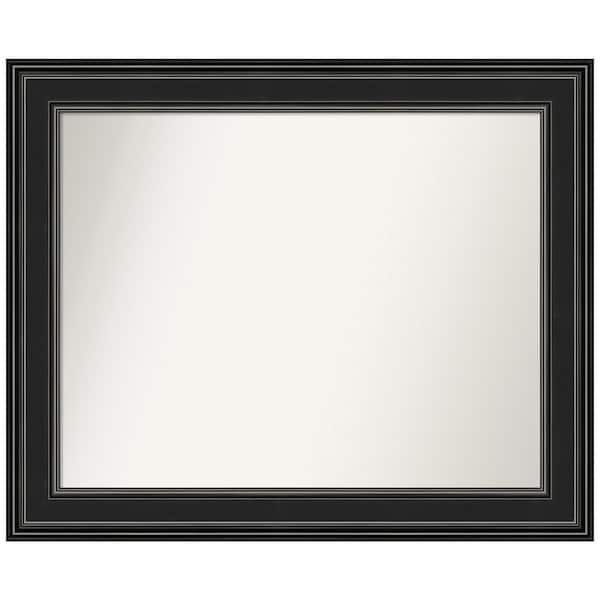 Amanti Art Ridge Black 33.5 in. W x 27.5 in. H Rectangle Non-Beveled Framed Wall Mirror in Black