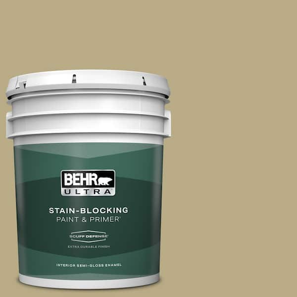 BEHR ULTRA 5 gal. #PPU8-08A Makrut Lime Extra Durable Semi-Gloss Enamel Interior Paint & Primer